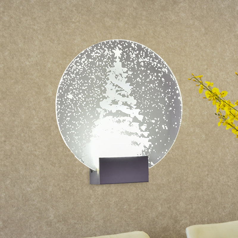 Hotel LED Mural Light Art Decor Clear Sconce Lighting with Winter Elk/Christmas Tree Pattern Metal Shade Clearhalo 'Cast Iron' 'Glass' 'Industrial' 'Modern wall lights' 'Modern' 'Tiffany' 'Traditional wall lights' 'Wall Lamps & Sconces' 'Wall Lights' Lighting' 1126456