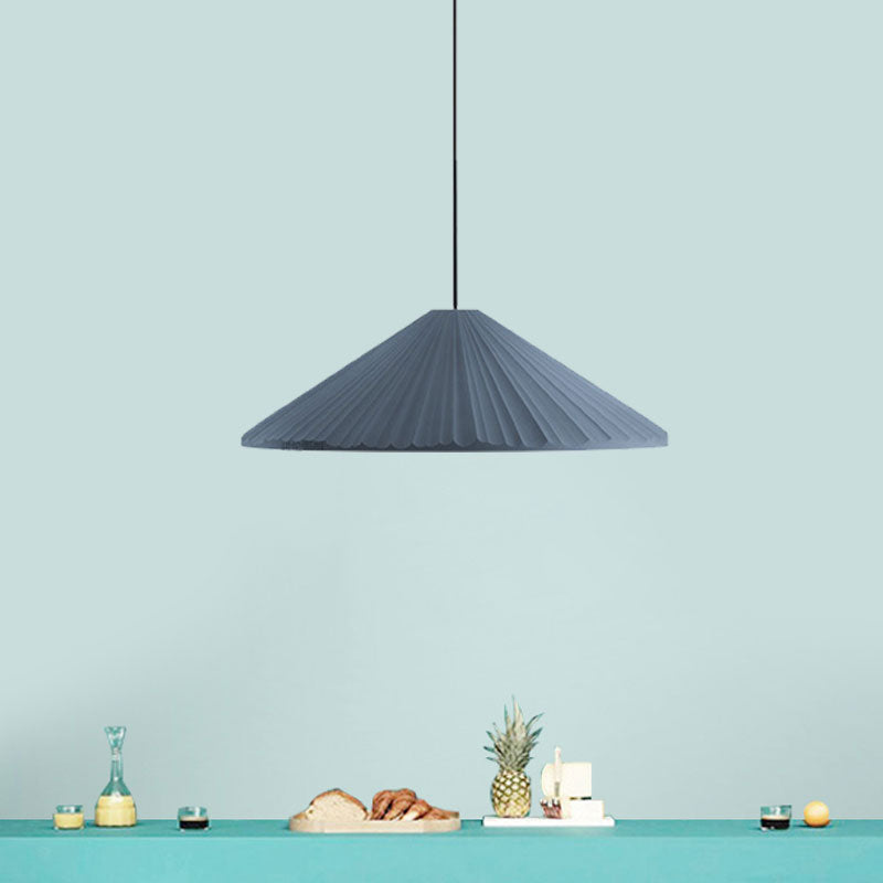 White/Pink/Blue Ribbed Cone Pendant Light Nordic Style 1 Light Living Room Hanging Lamp, 8"/12.5"/16" Diameter Blue 8" Clearhalo 'Art Deco Pendants' 'Cast Iron' 'Ceiling Lights' 'Ceramic' 'Crystal' 'Industrial Pendants' 'Industrial' 'Metal' 'Middle Century Pendants' 'Modern Pendants' 'Modern' 'Pendant Lights' 'Pendants' 'Tiffany' Lighting' 1126839