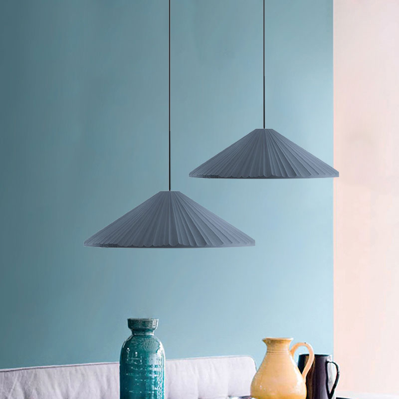 White/Pink/Blue Ribbed Cone Pendant Light Nordic Style 1 Light Living Room Hanging Lamp, 8"/12.5"/16" Diameter Clearhalo 'Art Deco Pendants' 'Cast Iron' 'Ceiling Lights' 'Ceramic' 'Crystal' 'Industrial Pendants' 'Industrial' 'Metal' 'Middle Century Pendants' 'Modern Pendants' 'Modern' 'Pendant Lights' 'Pendants' 'Tiffany' Lighting' 1126841