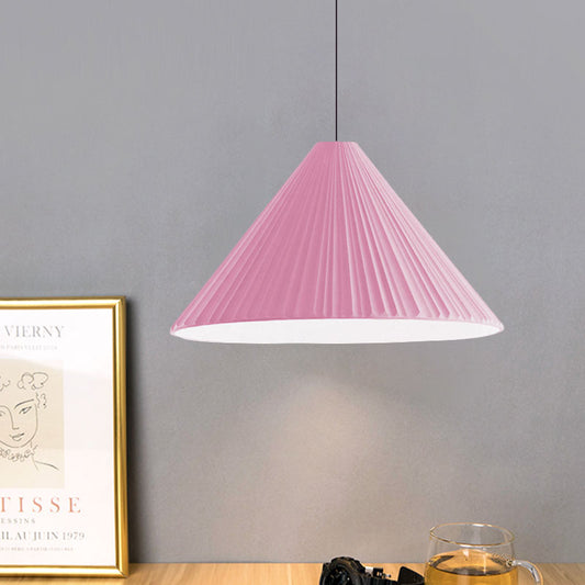 White/Pink/Blue Ribbed Cone Pendant Light Nordic Style 1 Light Living Room Hanging Lamp, 8"/12.5"/16" Diameter Clearhalo 'Art Deco Pendants' 'Cast Iron' 'Ceiling Lights' 'Ceramic' 'Crystal' 'Industrial Pendants' 'Industrial' 'Metal' 'Middle Century Pendants' 'Modern Pendants' 'Modern' 'Pendant Lights' 'Pendants' 'Tiffany' Lighting' 1126848
