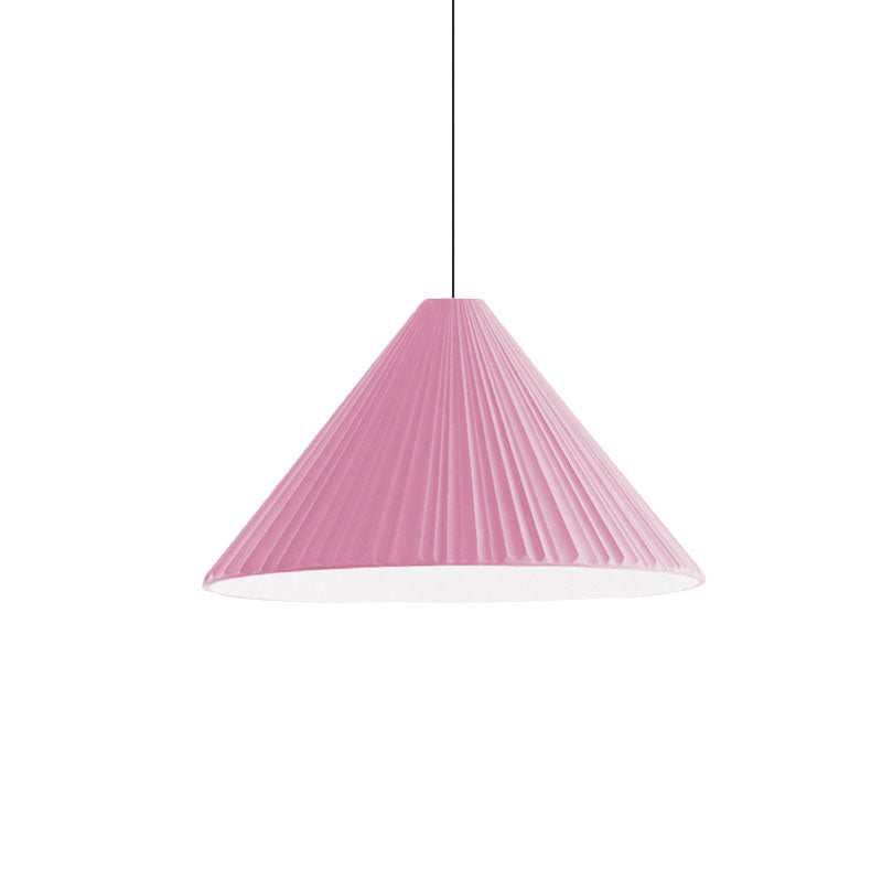 White/Pink/Blue Ribbed Cone Pendant Light Nordic Style 1 Light Living Room Hanging Lamp, 8"/12.5"/16" Diameter Clearhalo 'Art Deco Pendants' 'Cast Iron' 'Ceiling Lights' 'Ceramic' 'Crystal' 'Industrial Pendants' 'Industrial' 'Metal' 'Middle Century Pendants' 'Modern Pendants' 'Modern' 'Pendant Lights' 'Pendants' 'Tiffany' Lighting' 1126850