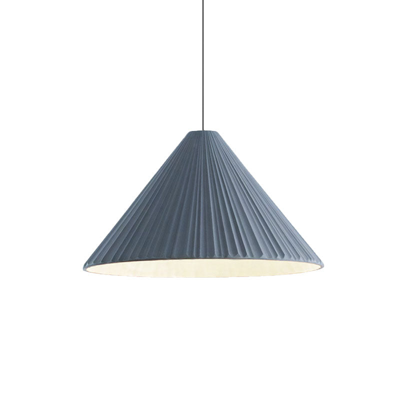 White/Pink/Blue Ribbed Cone Pendant Light Nordic Style 1 Light Living Room Hanging Lamp, 8"/12.5"/16" Diameter Clearhalo 'Art Deco Pendants' 'Cast Iron' 'Ceiling Lights' 'Ceramic' 'Crystal' 'Industrial Pendants' 'Industrial' 'Metal' 'Middle Century Pendants' 'Modern Pendants' 'Modern' 'Pendant Lights' 'Pendants' 'Tiffany' Lighting' 1126855