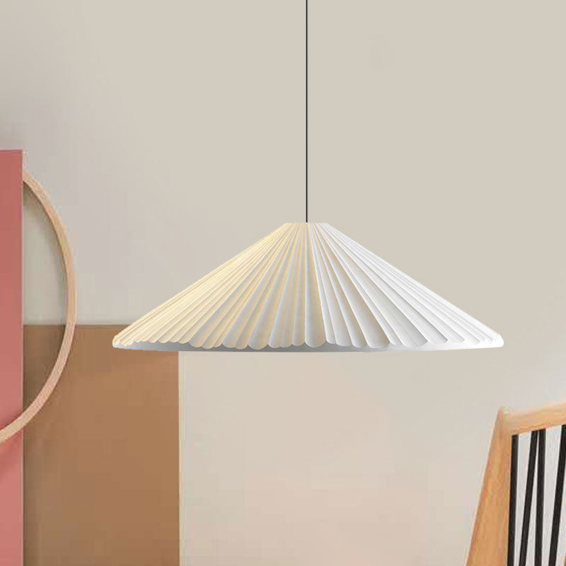 White/Pink/Blue Ribbed Cone Pendant Light Nordic Style 1 Light Living Room Hanging Lamp, 8"/12.5"/16" Diameter White 16" Clearhalo 'Art Deco Pendants' 'Cast Iron' 'Ceiling Lights' 'Ceramic' 'Crystal' 'Industrial Pendants' 'Industrial' 'Metal' 'Middle Century Pendants' 'Modern Pendants' 'Modern' 'Pendant Lights' 'Pendants' 'Tiffany' Lighting' 1126869