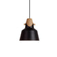 Macaron Stylish Barn Shade Suspended Light 1 Light Metal and Wood Hanging Ceiling Light in Black/White Clearhalo 'Ceiling Lights' 'Modern Pendants' 'Modern' 'Pendant Lights' 'Pendants' Lighting' 1127393