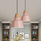 Macaron Stylish Barn Shade Suspended Light 1 Light Metal and Wood Hanging Ceiling Light in Black/White Clearhalo 'Ceiling Lights' 'Modern Pendants' 'Modern' 'Pendant Lights' 'Pendants' Lighting' 1127404