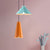 Metallic Tapered Pendant Light Fixture Macaron Style 1 Light Restaurant Hanging Lamp in Blue/Green/Orange Orange Clearhalo 'Ceiling Lights' 'Modern Pendants' 'Modern' 'Pendant Lights' 'Pendants' Lighting' 1127437