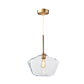 4.5"/9"/12" Wide Glass Shade Hanging Light with Brass Lamp Socket One Light Modern Pendant Light for Office Clearhalo 'Ceiling Lights' 'Glass shade' 'Glass' 'Modern Pendants' 'Modern' 'Pendant Lights' 'Pendants' Lighting' 1127537