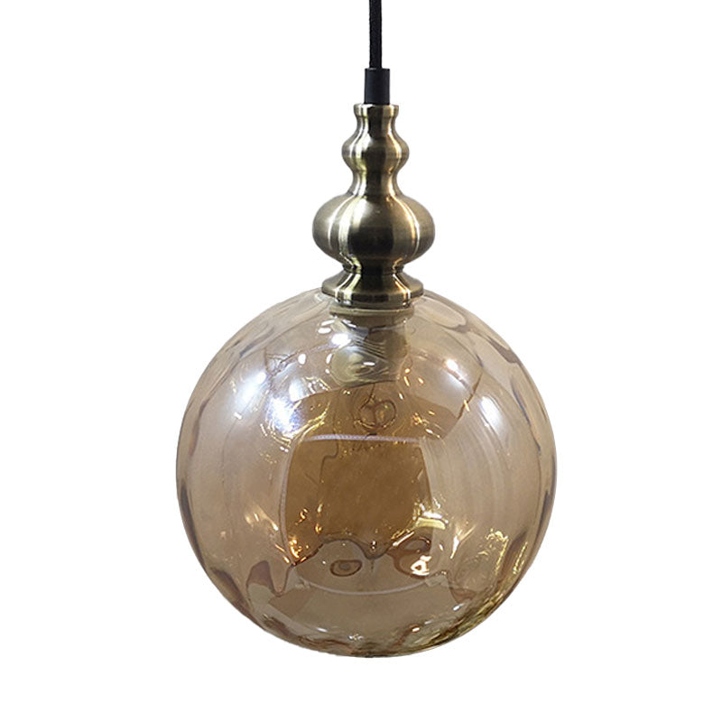 1 Bulb Globe Pendant Light Contemporary Hammered Glass Suspension Light for Boutique Kitchen Clearhalo 'Ceiling Lights' 'Glass shade' 'Glass' 'Modern Pendants' 'Modern' 'Pendant Lights' 'Pendants' Lighting' 1127550