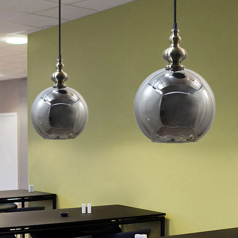 1 Bulb Globe Pendant Light Contemporary Hammered Glass Suspension Light for Boutique Kitchen Clearhalo 'Ceiling Lights' 'Glass shade' 'Glass' 'Modern Pendants' 'Modern' 'Pendant Lights' 'Pendants' Lighting' 1127554