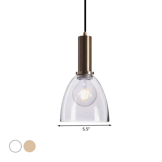 Curved Shade Living Room Pendant Lighting Amber/Clear Glass Simple Style Hanging Light with Brass Lamp Socket Clearhalo 'Ceiling Lights' 'Glass shade' 'Glass' 'Modern Pendants' 'Modern' 'Pendant Lights' 'Pendants' Lighting' 1127560