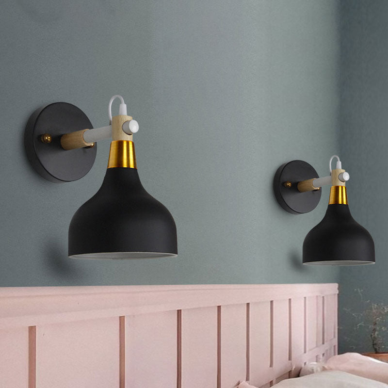 Angle Adjustable Metal Onion Wall Light 1 Light Nordic Sconce Lighting in Candy Color for Bathroom Clearhalo 'Cast Iron' 'Glass' 'Industrial' 'Modern wall lights' 'Modern' 'Tiffany' 'Traditional wall lights' 'Wall Lamps & Sconces' 'Wall Lights' Lighting' 1127850