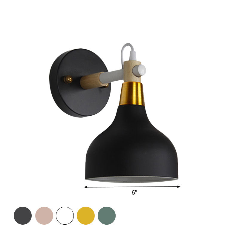 Angle Adjustable Metal Onion Wall Light 1 Light Nordic Sconce Lighting in Candy Color for Bathroom Clearhalo 'Cast Iron' 'Glass' 'Industrial' 'Modern wall lights' 'Modern' 'Tiffany' 'Traditional wall lights' 'Wall Lamps & Sconces' 'Wall Lights' Lighting' 1127852