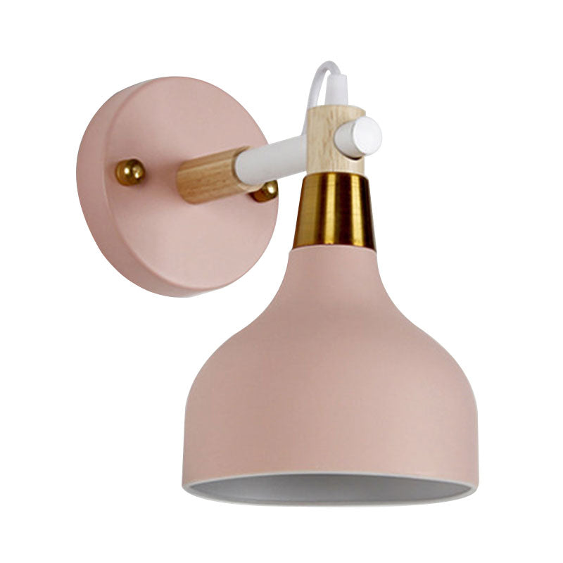 Angle Adjustable Metal Onion Wall Light 1 Light Nordic Sconce Lighting in Candy Color for Bathroom Clearhalo 'Cast Iron' 'Glass' 'Industrial' 'Modern wall lights' 'Modern' 'Tiffany' 'Traditional wall lights' 'Wall Lamps & Sconces' 'Wall Lights' Lighting' 1127855