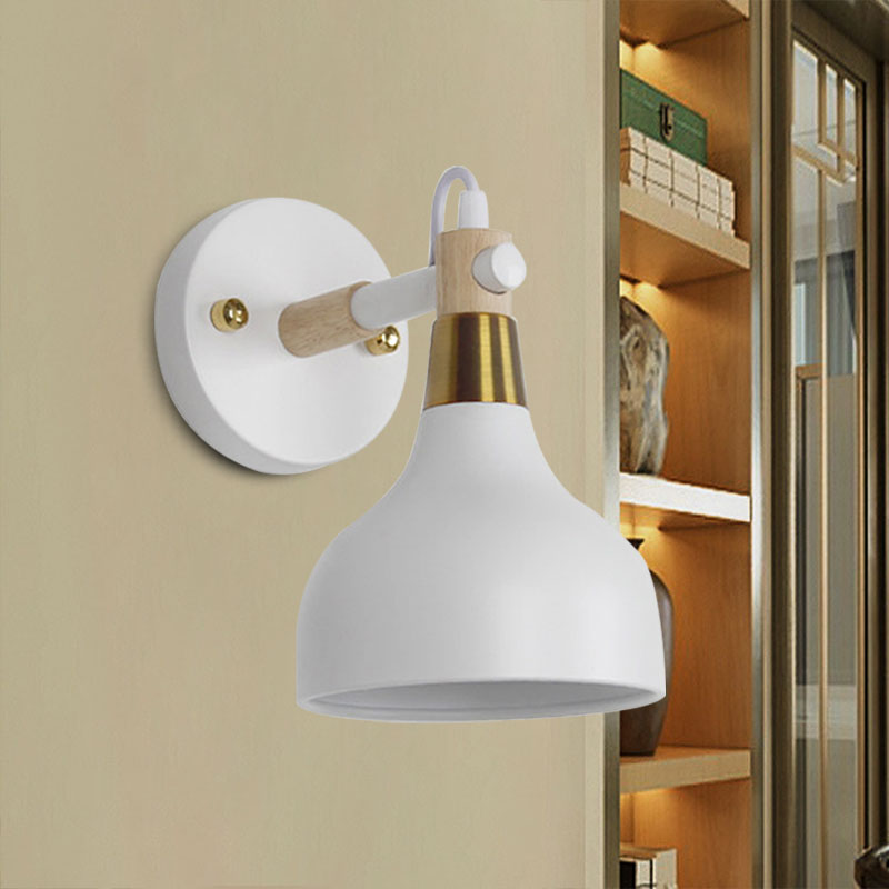 Angle Adjustable Metal Onion Wall Light 1 Light Nordic Sconce Lighting in Candy Color for Bathroom White Clearhalo 'Cast Iron' 'Glass' 'Industrial' 'Modern wall lights' 'Modern' 'Tiffany' 'Traditional wall lights' 'Wall Lamps & Sconces' 'Wall Lights' Lighting' 1127857