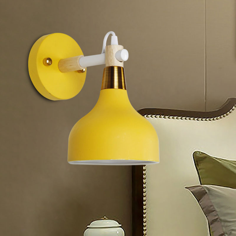 Angle Adjustable Metal Onion Wall Light 1 Light Nordic Sconce Lighting in Candy Color for Bathroom Clearhalo 'Cast Iron' 'Glass' 'Industrial' 'Modern wall lights' 'Modern' 'Tiffany' 'Traditional wall lights' 'Wall Lamps & Sconces' 'Wall Lights' Lighting' 1127862
