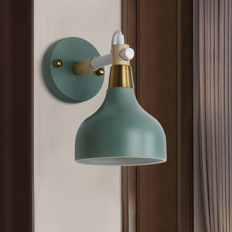 Angle Adjustable Metal Onion Wall Light 1 Light Nordic Sconce Lighting in Candy Color for Bathroom Clearhalo 'Cast Iron' 'Glass' 'Industrial' 'Modern wall lights' 'Modern' 'Tiffany' 'Traditional wall lights' 'Wall Lamps & Sconces' 'Wall Lights' Lighting' 1127866
