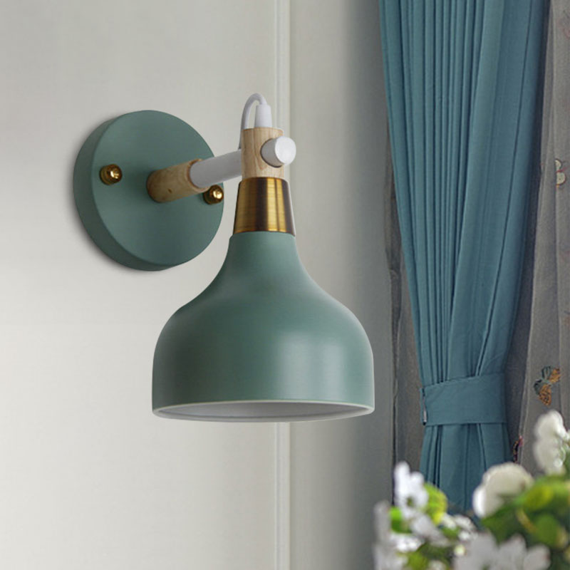 Angle Adjustable Metal Onion Wall Light 1 Light Nordic Sconce Lighting in Candy Color for Bathroom Clearhalo 'Cast Iron' 'Glass' 'Industrial' 'Modern wall lights' 'Modern' 'Tiffany' 'Traditional wall lights' 'Wall Lamps & Sconces' 'Wall Lights' Lighting' 1127867