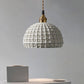 Nordic Grid Dome Hanging Lamp 6.5"/8" Wide Single Bulb Ceramics Pendant Light for Dining Room Corridor - White White 8" Clearhalo 'Ceiling Lights' 'Modern Pendants' 'Modern' 'Pendant Lights' 'Pendants' Lighting' 1127952