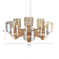 Wood Cylinder Chandelier Light with Radial Design Industrial 4/6/8 Lights Amber Glass Hanging Pendant Lamp Clearhalo 'Ceiling Lights' 'Chandeliers' 'Glass shade' 'Glass' 'Modern Chandeliers' 'Modern' Lighting' 112911