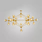 Geometric Chandelier Contemporary Metal 10/15/21 Lights Brass/Gold/Rose Gold Hanging Light for Living Room 21 Gold Clearhalo 'Ceiling Lights' 'Chandeliers' 'Modern Chandeliers' 'Modern' Lighting' 112951