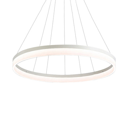 Round Chandelier Pendant Modern Acrylic LED 1/2/3-Light Black/White/Gold Ceiling Light Fixture in Warm/White Light 1 White Clearhalo 'Ceiling Lights' 'Chandeliers' 'Modern Chandeliers' 'Modern' Lighting' 113260
