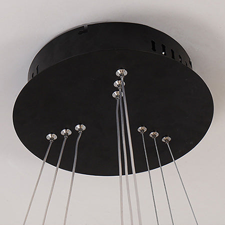 Black/Brown Ring Ceiling Pendant Contemporary 2/3/4 Lights Acrylic LED Chandelier in Warm/White Light Clearhalo 'Ceiling Lights' 'Chandeliers' 'Modern Chandeliers' 'Modern' Lighting' 113282