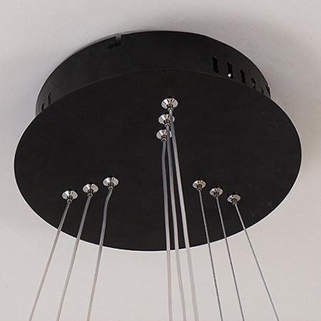 Black/Brown Ring Ceiling Pendant Contemporary 2/3/4 Lights Acrylic LED Chandelier in Warm/White Light Clearhalo 'Ceiling Lights' 'Chandeliers' 'Modern Chandeliers' 'Modern' Lighting' 113283