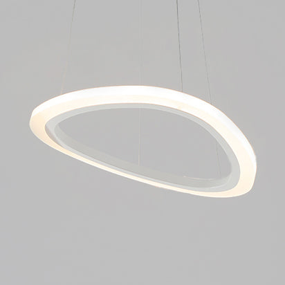 Acrylic Triangle Chandelier Lighting Fixture Modern LED 1/2/3-Head Ceiling Pendant in Warm/White Light 1 White Clearhalo 'Ceiling Lights' 'Chandeliers' 'Modern Chandeliers' 'Modern' Lighting' 113295