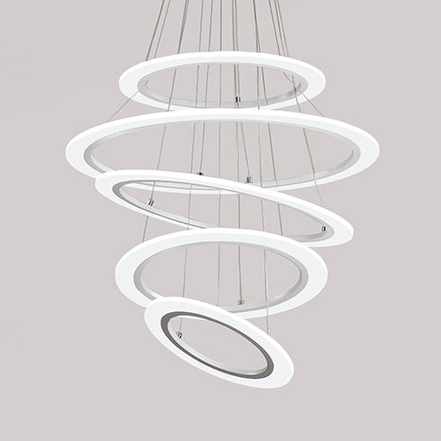 Acrylic Triangle Chandelier Lighting Fixture Modern LED 1/2/3-Head Ceiling Pendant in Warm/White Light 5 White White Clearhalo 'Ceiling Lights' 'Chandeliers' 'Modern Chandeliers' 'Modern' Lighting' 113298