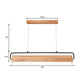 28"/35.5" Wide Modern Rectangular Wood Ceiling Chandelier 1-Head LED Drop Pendant Light in Warm/White Light Clearhalo 'Ceiling Lights' 'Chandeliers' Lighting' options 113343