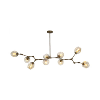 Bubble Chandelier Lighting Contemporary Glass 3/5 Heads Dining Room Adjustable Pendant Lamp in Black/Gold Finish 9 Black Clearhalo 'Ceiling Lights' 'Chandeliers' 'Glass shade' 'Glass' 'Modern Chandeliers' 'Modern' Lighting' 113543