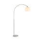 Frosted Glass Global Floor Light Minimalist 1 Bulb White Standing Floor Lamp with Arched Arm Clearhalo 'Floor Lamps' 'Lamps' Lighting' 1135860