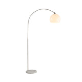 Frosted Glass Global Floor Light Minimalist 1 Bulb White Standing Floor Lamp with Arched Arm Clearhalo 'Floor Lamps' 'Lamps' Lighting' 1135860