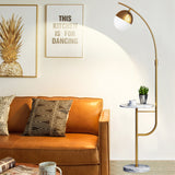 Gold Finish Ball Floor Table Lamp Postmodern 1-Light Metallic Standing Floor Light Clearhalo 'Floor Lamps' 'Lamps' Lighting' 1135895