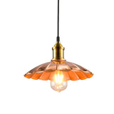 Industrial Style Scalloped Pendant Lighting 1 Light Metallic Hanging Lamp in Copper for Bedroom Clearhalo 'Art Deco Pendants' 'Cast Iron' 'Ceiling Lights' 'Ceramic' 'Crystal' 'Industrial Pendants' 'Industrial' 'Metal' 'Middle Century Pendants' 'Pendant Lights' 'Pendants' 'Tiffany' Lighting' 1135925