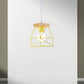 Macaron Geometric Pendant Light Fixture with Cage Shade 1 Light Metal Pendant Lighting in Black/Blue for Bedroom Clearhalo 'Ceiling Lights' 'Modern Pendants' 'Modern' 'Pendant Lights' 'Pendants' Lighting' 1135975