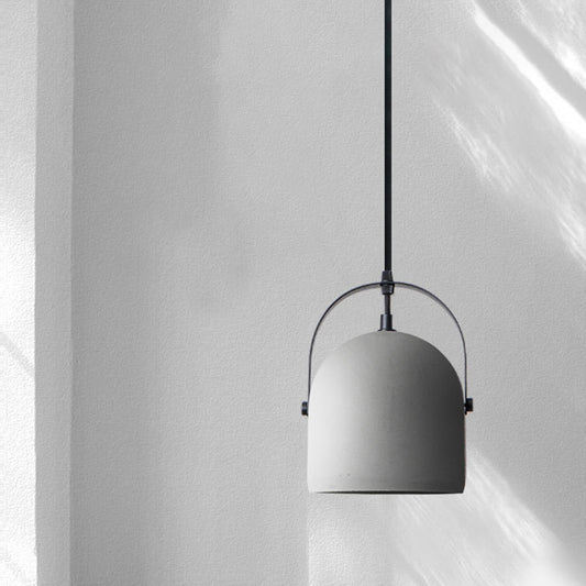 1 Head Cement Ceiling Pendant Light Industrial Style Gray Dome Shade Dining Room Suspension Light Grey Clearhalo 'Ceiling Lights' 'Modern Pendants' 'Modern' 'Pendant Lights' 'Pendants' Lighting' 1135990
