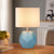 Single-Bulb 3D Hexagon Table Lamp Modern Grey/Pink/Yellow Glass Night Light with Drum Fabric Shade Royal Blue Clearhalo 'Lamps' 'Table Lamps' Lighting' 1136061