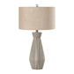 Beige/White 1 Head Night Table Lamp Rustic Fabric Drum Shade Nightstand Light for Bedside Clearhalo 'Lamps' 'Table Lamps' Lighting' 1136106