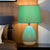 Egg-Shaped Bedside Night Light Modern Ceramic 1 Head Blue Table Stand Lamp with Drum Fabric Shade Blue Clearhalo 'Lamps' 'Table Lamps' Lighting' 1136116