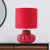 Cylinder Fabric Night Table Light Retro 1 Bulb Living Room Nightstand Lamp with Ceramic Jar Base in Red Red Clearhalo 'Lamps' 'Table Lamps' Lighting' 1136127
