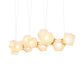 2/4/6 Lights Living Room Chandelier with Geometric White Glass Shade Modern Gold Led Hanging Lamp Kit Clearhalo 'Ceiling Lights' 'Chandeliers' 'Glass shade' 'Glass' 'Modern Chandeliers' 'Modern' Lighting' 113613