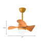 Orange Small Semi Flush Ceiling Fan Macaron Wood 23" Wide LED Flush Mount Lamp, 3 Blades Clearhalo 'Ceiling Fans with Lights' 'Ceiling Fans' 'Modern Ceiling Fans' 'Modern' Lighting' 1136180