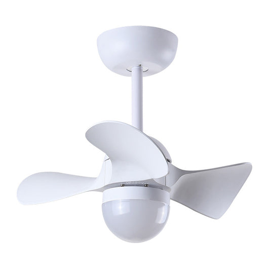 Dome Dining Room LED Ceiling Fan Acrylic 3 Blades Nordic Semi Mount Lighting in White, 23" Width Clearhalo 'Ceiling Fans with Lights' 'Ceiling Fans' 'Modern Ceiling Fans' 'Modern' Lighting' 1136183