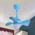 23.5" W Half-Sphere Shade LED Fan Lamp Macaron Acrylic Kids Bedroom Semi-Flush Ceiling Light with 3 Blades in Pink/Blue Blue Clearhalo 'Ceiling Fans with Lights' 'Ceiling Fans' 'Modern Ceiling Fans' 'Modern' Lighting' 1136185