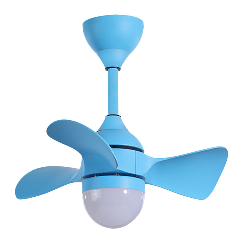 23.5" W Half-Sphere Shade LED Fan Lamp Macaron Acrylic Kids Bedroom Semi-Flush Ceiling Light with 3 Blades in Pink/Blue Clearhalo 'Ceiling Fans with Lights' 'Ceiling Fans' 'Modern Ceiling Fans' 'Modern' Lighting' 1136187