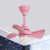 23.5" W Half-Sphere Shade LED Fan Lamp Macaron Acrylic Kids Bedroom Semi-Flush Ceiling Light with 3 Blades in Pink/Blue Pink Clearhalo 'Ceiling Fans with Lights' 'Ceiling Fans' 'Modern Ceiling Fans' 'Modern' Lighting' 1136189