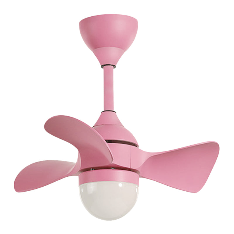 23.5" W Half-Sphere Shade LED Fan Lamp Macaron Acrylic Kids Bedroom Semi-Flush Ceiling Light with 3 Blades in Pink/Blue Clearhalo 'Ceiling Fans with Lights' 'Ceiling Fans' 'Modern Ceiling Fans' 'Modern' Lighting' 1136192