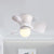 Nordic Half-Globe Acrylic Fan Lighting 23.5" Wide 3-Blade LED Flush Ceiling Light in Coffee/White White Clearhalo 'Ceiling Fans with Lights' 'Ceiling Fans' 'Modern Ceiling Fans' 'Modern' Lighting' 1136201