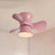 3-Blade Macaron LED Flush Ceiling Fan Blue/Pink Curvy Flushmount Lighting with Acrylic Shade, 23.5" Width Pink Clearhalo 'Ceiling Fans with Lights' 'Ceiling Fans' 'Modern Ceiling Fans' 'Modern' Lighting' 1136208